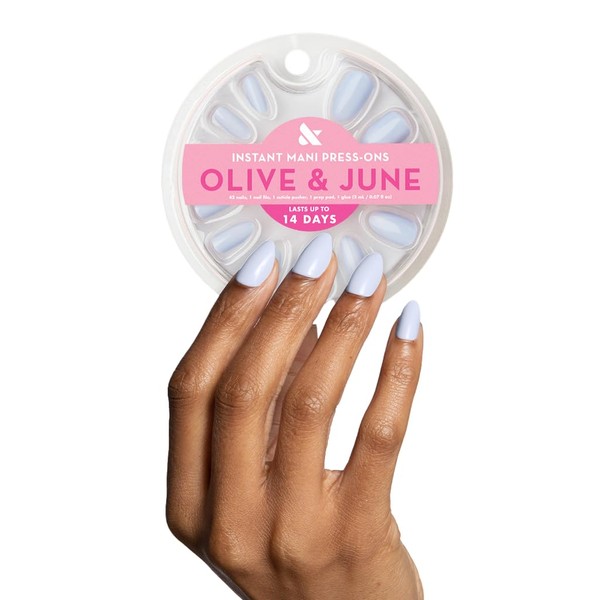 Olive & June Instant Mani Press-On Nails (Glue) Medium, Almond