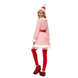 LILLIWEEN Elf Costume Christmas Jovi Pink Jacket Belt Pants Holiday Party Outfits M