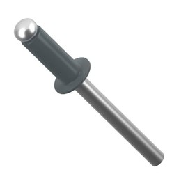 4mm x 8mm Anthracite Grey Painted Colour Blind Pop Rivet Dome Head Aluminium/Steel Shaft ISO 15977 RAL 7016 (Pack of 20) N11A