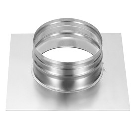 PATIKIL 6" Duct Connector Flange, Dryer Vent Wall Plate Square to Round Straight Pipe Flange Chimney Top Plate for Air Heating Cooling Ventilation Exhaust Fan HVAC System, 10"x10" Base