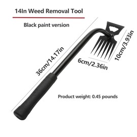Gardening Hand Weeder Tools, Weeding Artifact Uprooting Weeding Tool, Durable Manganese Steel Hand Weeder Tool, Manual Multifunctional Weeders Gardening Tools for Yard and Garden (6 Teethes), 2 Pack
