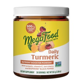 MegaFood MegaFood Daily Turmeric Nutrient Booster Powder - Turmeric Supplement -with Black Pepper Extract, Tart Cherry & Vitamin C - Vegan - Made Without 9 Food Allergens - 2.08 Oz (30 Servings)