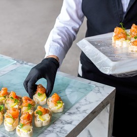 TRONEX - Black Nitrile 4 Mil Powder-Free Fingertip Textured Disposable Gloves (Large)