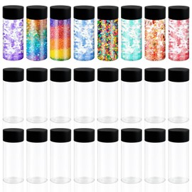 24 Pcs Sensory Bottles with Lids, 12 oz/ 350 ml Leakproof Clear Plastic Water Bottles Reusable Empty Sensory Bottles for Sensory Crafts Classroom Handmade Party Supply