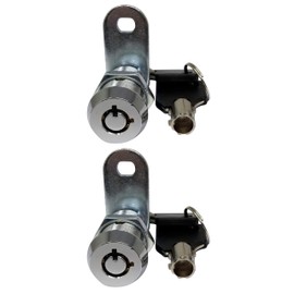 Admiral Locks 1-1/8 Inch Tubular Cam Lock, Keyed Alike Removable Key (1-1/8 Inch 90°, Chrome Pack of 2)