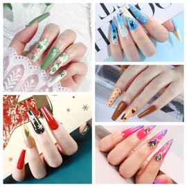 PEACECOLOR Gel Nail Polish Set 12 Colors Gel Polish Kit with Nail Polish Remover 3Pcs Base Top Coat Cuticle Oil Red Green Black Glitter Brown Gel Nail Art Stickers Manicure Kit Salon DIY at Home