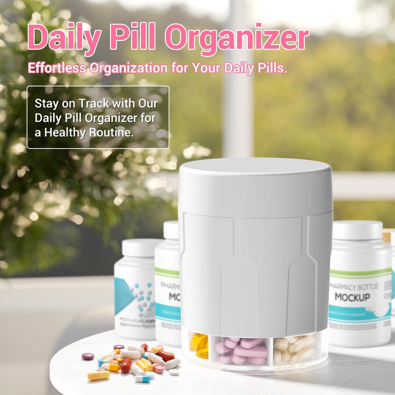 Betife Extra Large Supplement Organizer,Weekly Pill Organizer Bottle, Daily Pill