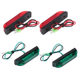 DRU Cuque Boat Bow Navigation LED Lighting Kit 4Pcs Navigation RED & Green Waterproof Signal Bulb Lights Strip Light Bar for Marine Boat Yach
