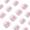 24PCS Short False Nails - French Tip False Nails -