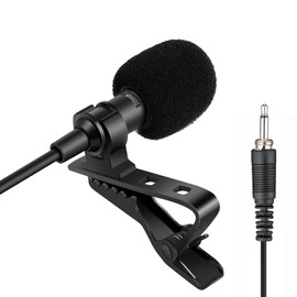 Sujeetec Lavalier Microphone Lapel Microphone Compatible with Wireless Transmitter - Unidirectional Condenser Mic - 3.5mm Screw Lock Plug