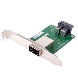 Cablecc Mini SAS HD SFF-8644 to Internal SAS HD SFF-8643 PCBA Female Adapter with Low Profile Bracket