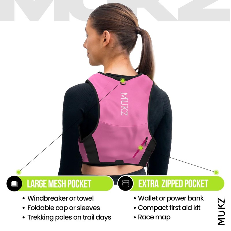 MUKZ LED Running Vest - Unisex, Adjustable, Lightweight and Breathable
