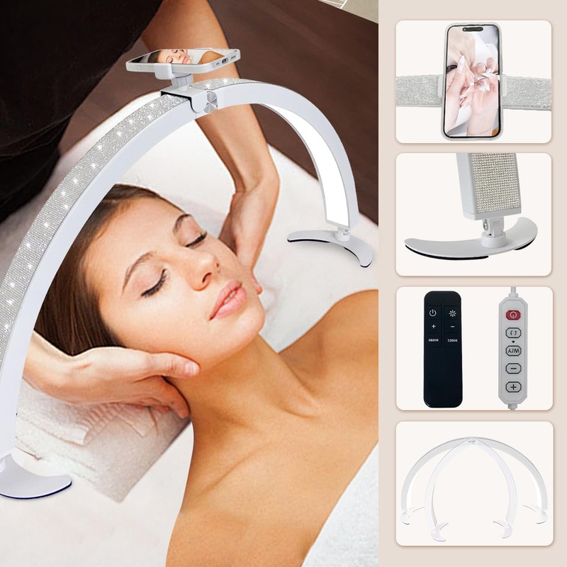 29in Half Moon Light for Nail Desk, Foldable Nail Light