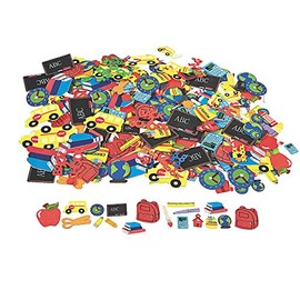 Fun Express Foam Adhesive School Shapes - Bulk Set of 500 Pieces - Back to School and Teacher Classroom Supplies