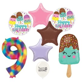 Ultimate Ice Cream Bar 9th Birthday Party Event Bouquet of Balloons