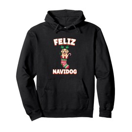 Feliz Navidog Christmas Dog Sock Golden Retriever Pullover Hoodie