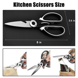 Kitchen Scissors, Scissors for Kitchen Use, Heavy Duty Kitchen Scissors，Meat Scissors, Stainless Steel Scissors with Lid, Kitchen Shears for Chicken Meat Fish Fruit Pizza, Cooking Accessories