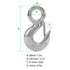 2pcs 1.5 Tons Eye Slip Hook with Safety Latch Stainless