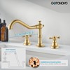 gotonovo 3 Hole Widespread Bathroom Sink Faucet Double Cross Handle