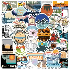 100PCS Michigan State Stickers,Cool Travel Stickers,Waterproof Vinyl Stickers for Water Bottles,Laptop,Luggage,Teens Adults,Keyboards,Backpacks,Skateboards,Luggage,Water Bottles,Scrapbooks