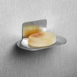 Soap Dish for Shower, 3 Slot Self-Adhesive Soap Holder for Bathroom, Wall Mounted Shower Soap Holder, Stainless Steel Soap Tray (Brushed Silver)