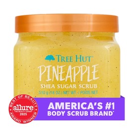 Tree Hut Pineapple Shea Sugar Scrub, Exfoliating, Hydrating & Moisturizing Body Scrub with Shea Butter & Nourishing Essential Oils, Smooth & Soften Skin, 18 oz