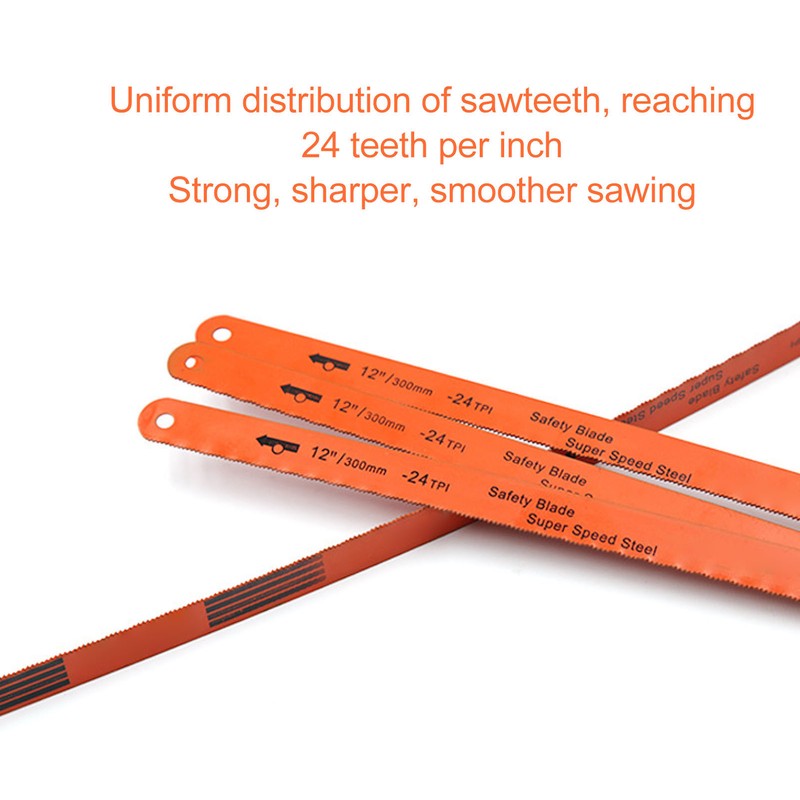 10 Pcs Hacksaw Blade 12 Inch 24 Teeth Strong Toughness