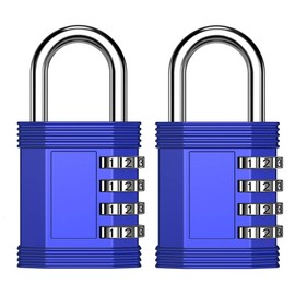 ZHEGE Combination Lock 2 Pack,4 Digit Padlock for Gym, Employee, School, Fence. Hasp Cabinet, Set Your Own Keyless Resettable Combo Lock