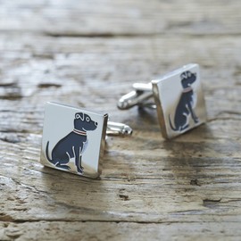 Sweet William Staffie Cufflinks | Silver plated Men Cufflinks for Staffie or any dog lover | 18 mm x 3 mm