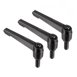 TA-VIGOR 3Pcs Adjustable Clamping Lever Handles, M10 x 25mm Locking Quick Release Push Button Ratchet Screw Knobs, Aluminum Alloy Male Thread Stud Bolts Handle for Machinery & Equipment