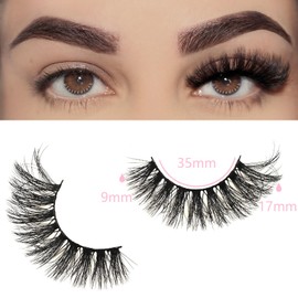 FARRED Cat Eye Lashes Fluffy False Eyelashes 7 Pairs Fake Eyelashes Natural Look Short Natural Lashes Cateye Lash Wispy Volume Eyelash Faux Mink Strip Lashes Pack for Daily Makeup (A21 | 9-17MM)