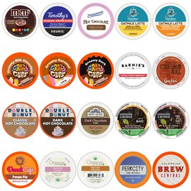 Perfect Samplers Coffee/Tea/Cider/Cappuccino and Hot Chocolate Single Serve Cups For Keurig K cup Brewers, Premium Mix, 20 Count