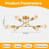 YCZM Modern Sputnik Chandelier, 6-Lights Mid Century Semi Flush Mount