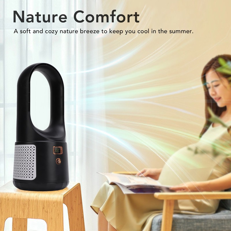 USB Desk Fan 6 Speeds Wind Quiet Portable Bladeless Cooling
