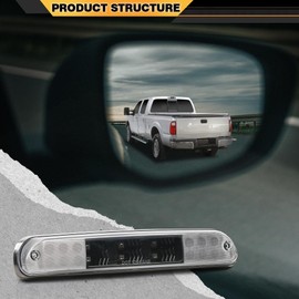 CNNELL LED 3rd Brake Light Compatible with Ford F250 F350 F450 F550 Super Duty 1999-2016 /Fit Ford Ranger1995-2003 Stop Lamp 1pc Clear Lens Black Hosuing