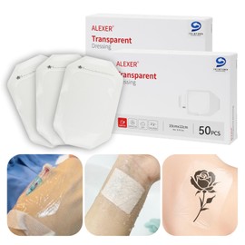 Jointown Transparent Film Dressing, Waterproof Adhesive Clear Wound Cover Bandage, Wound Seal for Post Surgical, Scar Therapy, Tattoo Dressings，4 x 4.7 inches 100 Packs
