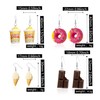 Anmpab 4 Pairs Imitation Cartoon Food Earrings Resin Popcorn Ice