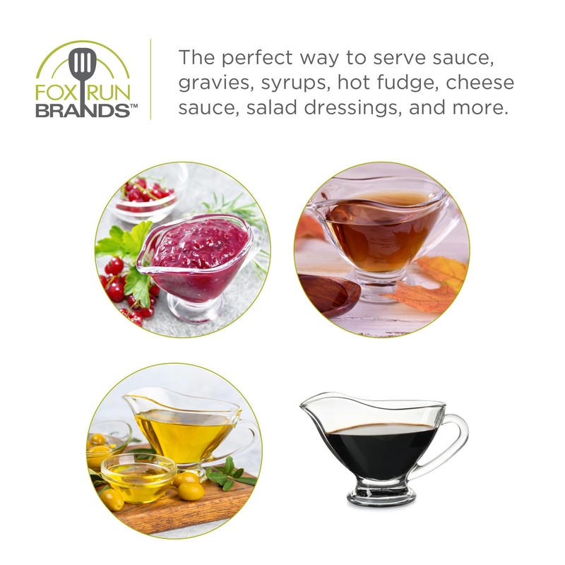 Fox Run Glass Gravy Boat, 9 oz, 270 ml Large