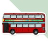 Medium 100mm 'Double-Decker Bus' Permanent Sticker Decal for Cars/Windows/Bins/Walls etc