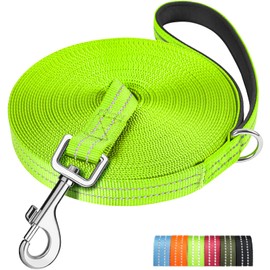 X XBEN Robust and lightweight recall lead for dogs, 3 m, 5 m, 10 m, 15 m, 20 m, 25 m, 30 m, 50 m recall lead with hand strap, long dog lead with metal hooks, reflective running lead for small, medium,