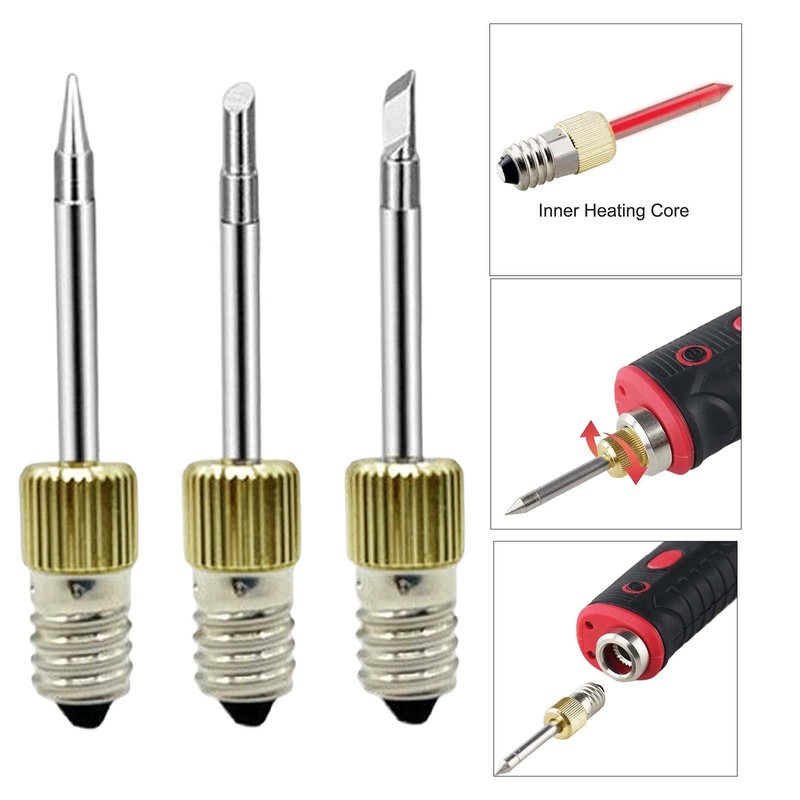 Sharplace 3 x Electronic Soldering Iron Tips, Replaceable E10 Components,