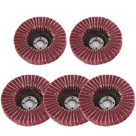 Diameter φ100mm Fiber Buff Grinding Disc Nylon Fiber Flap Disc Mesh 180# & 320# 4 Inch Polished Polishing Wheel 5pcs Buff Wheel for Angle Grinder Scrubber Pad (Red)