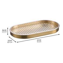 iDesign Plastic Insert for Bathroom Dish Bar Soft Soap Holder, Clear/Brass