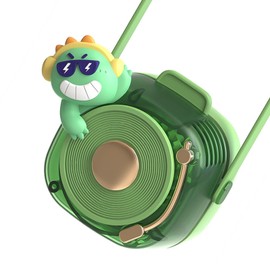 Bladeless Neck Fan USB Charging 3 Speeds Adjustable Wearable Portable Hanging Cooling Fan for Outdoor Travel (Green)