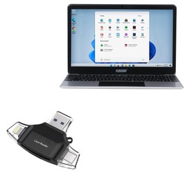 BoxWave Smart Gadget Compatible with Fusion5 Laptop T90B+PRO-128GB (14.1 in) - AllReader SD Card Reader, microSD Card Reader SD Compact USB - Jet Black