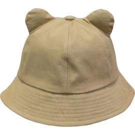 Cute Cat Bucket Hat for Women Girls Fisherman Cap Outdoor Wide Brim Bowler Cloche Beanie Cap Winter Fall Solid Color (AU, Alpha, One Size, Dark Beige)