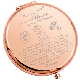 WSNANG to My Niece On Her Wedding Day Gift Compact Makeup Mirror Niece Wedding Gift from Aunt Wedding Gift for Niece Bride Pockets Mirror (Niece On Her Mirror)