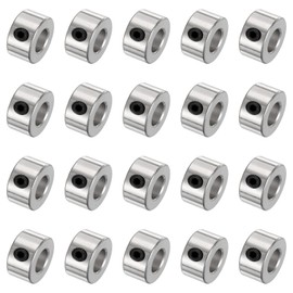 QUARKZMAN Set of 20 Screw Collars 12 mm Bore, 18 mm Outer Diameter, 12 mm Width, Drill Limiter, Depth Collar for Drills, Carbon Steel Drill