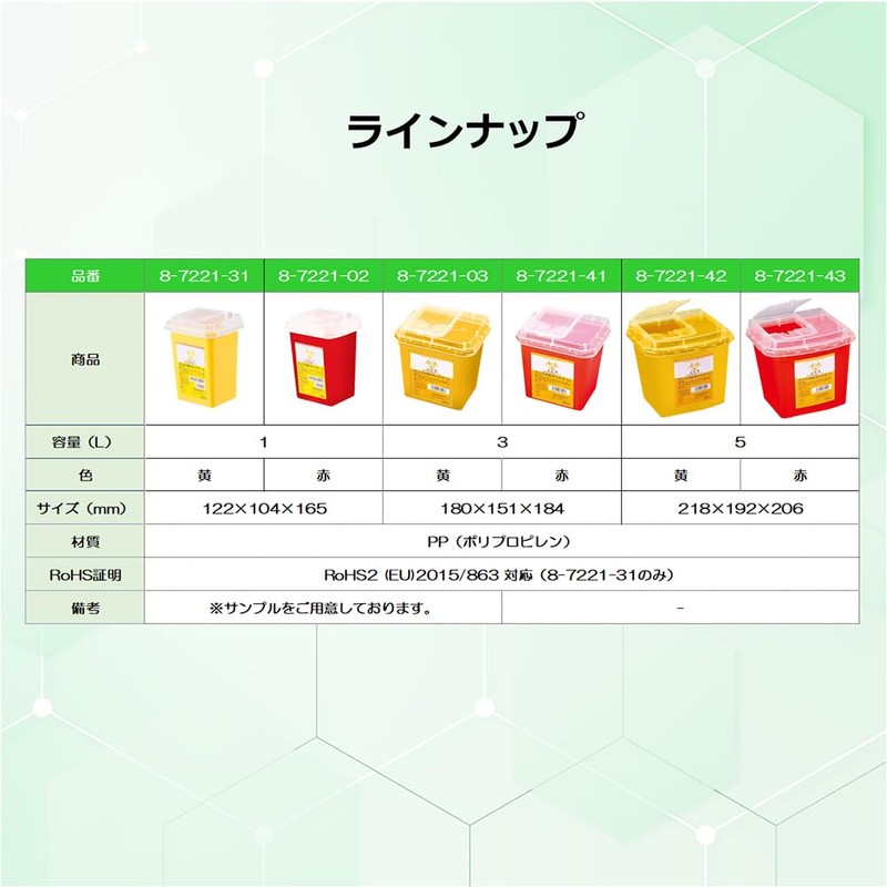 Azuone Navis Dispo Needle Box, Yellow, 3L, 1 Piece, 8-7221-02