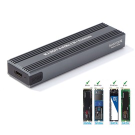 M2 SSD Case NVME Enclosure M.2 to USB Type C 3.1 SSD Adapter for Protocol NVME PCIE NGFF M/B Key SSD Disk Box SSD Case (Not Inclube Hard Disk)